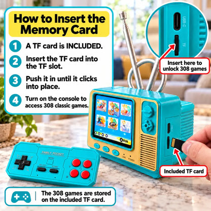 🎮RetroPlay™ GV300 Mini Retro Game Console – 308 Games, 2.8' IPS & Wireless Controller