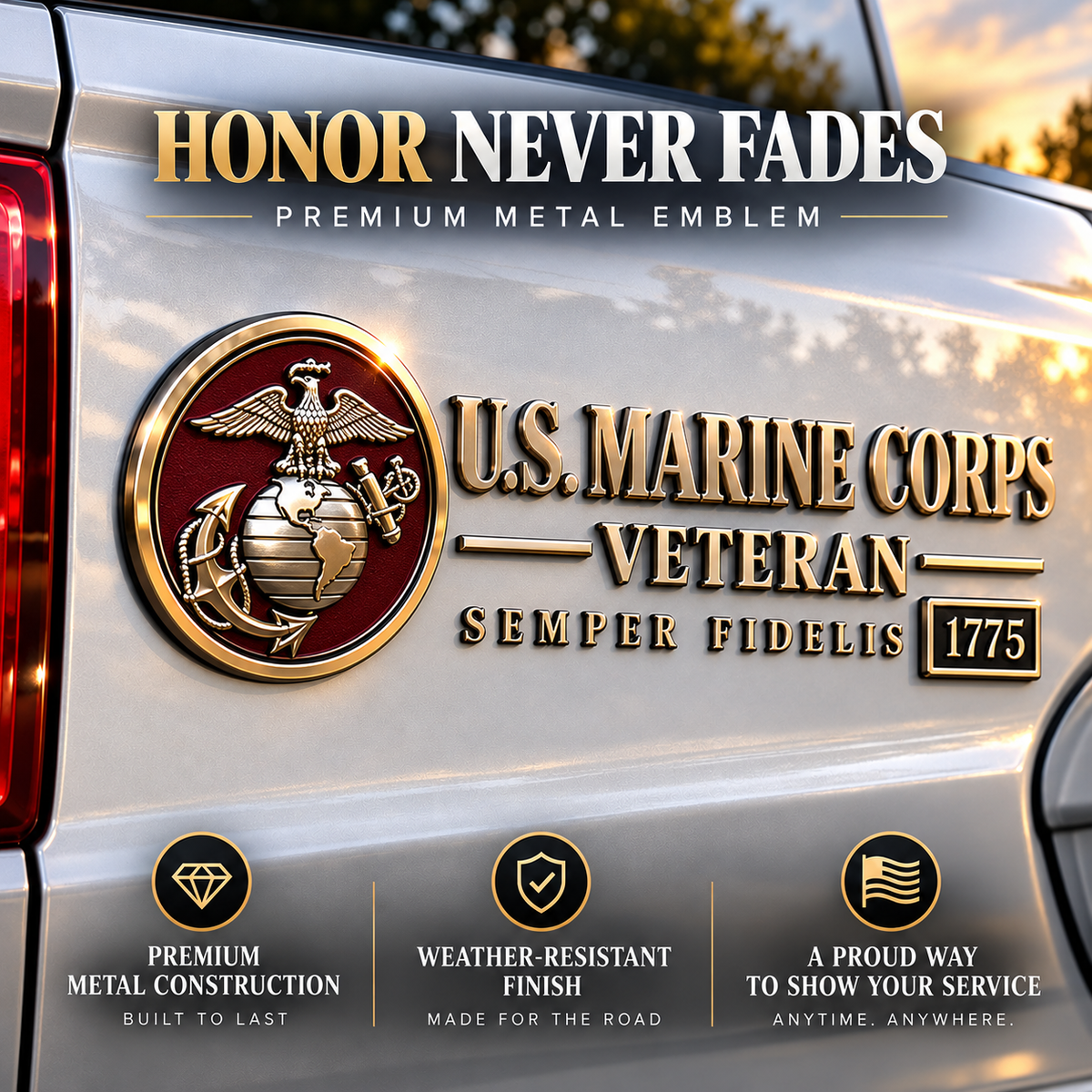 ⚓3D Adhesive Badge, No-Drill Military-Inspired Car & Truck Decoration