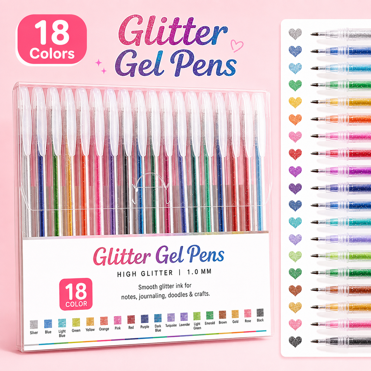 🎨Sparkle Deal Vibrant Glitter Gel Pens for Coloring, Drawing & Creative Fun