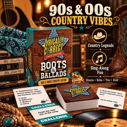Lyrically Correct Music Trivia Game Bundle – Country, Hip-Hop, R&B & Pop Editions