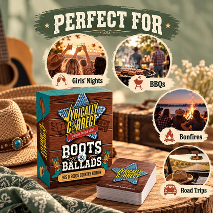 Lyrically Correct Music Trivia Game Bundle – Country, Hip-Hop, R&B & Pop Editions