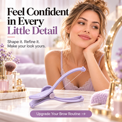 💜 Precise Brow Threading Tool – Easy At-Home Facial Hair Removal & Eyebrow Grooming