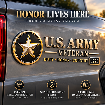 3D Adhesive Badge, No-Drill Military-Inspired Car & Truck Decoration