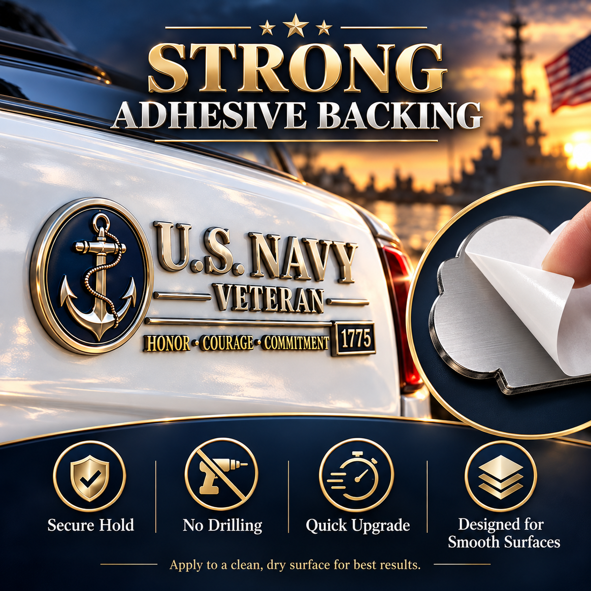 ⚓3D Adhesive Badge, No-Drill Military-Inspired Car & Truck Decoration
