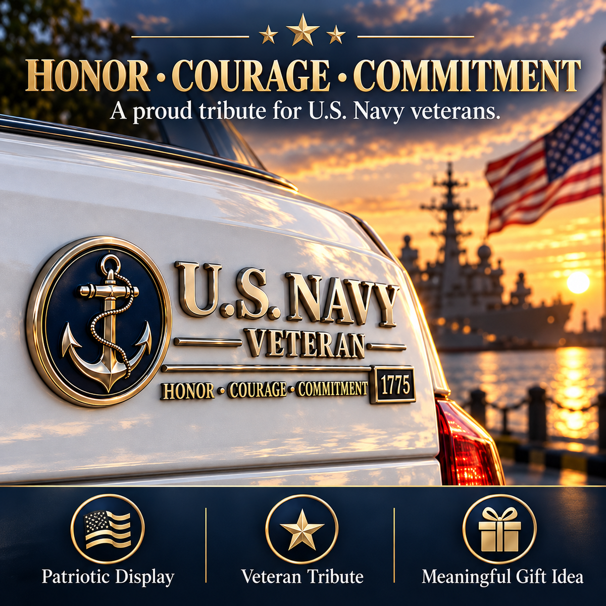 3D Adhesive Badge, No-Drill Military-Inspired Car & Truck Decoration