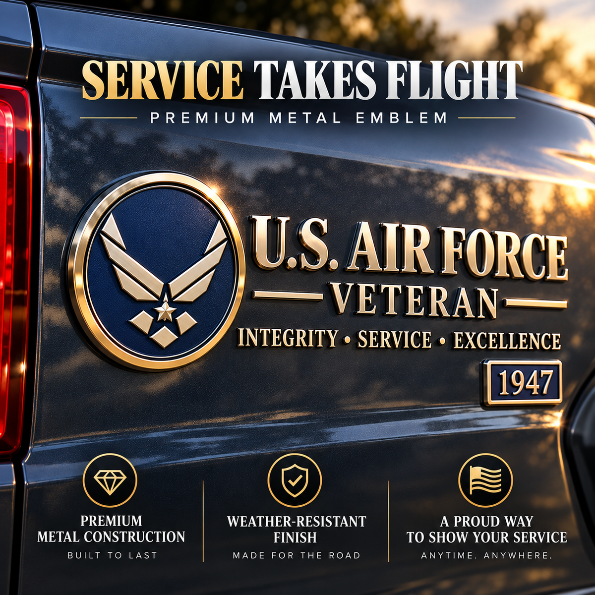 ⚓3D Adhesive Badge, No-Drill Military-Inspired Car & Truck Decoration