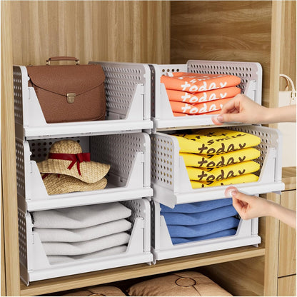 🧺5 Pack Closet Organizers Stackable Storage Box