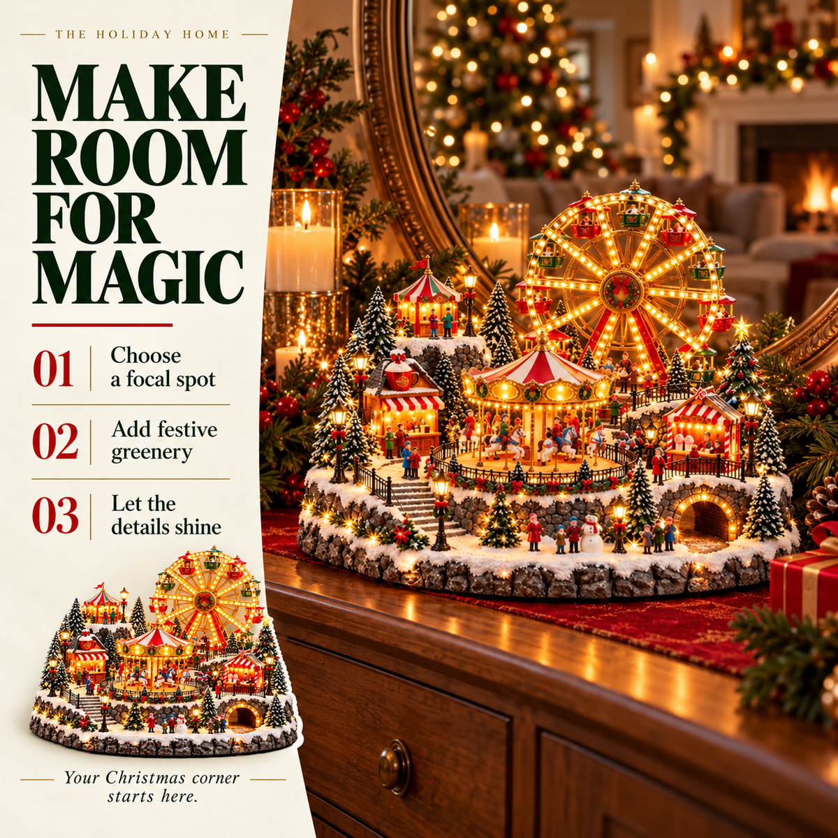 🎄 Magical Christmas Village™ – Lighted Animated Winter Wonderland Holiday Decoration