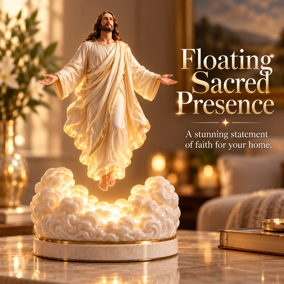 Ascension of Hope™ Rotating Risen Christ LED Cloud Sculpture