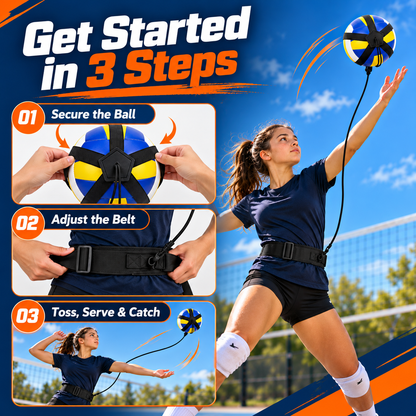 Volleyball Serve Trainer – Solo Practice Belt with Rebound Cord