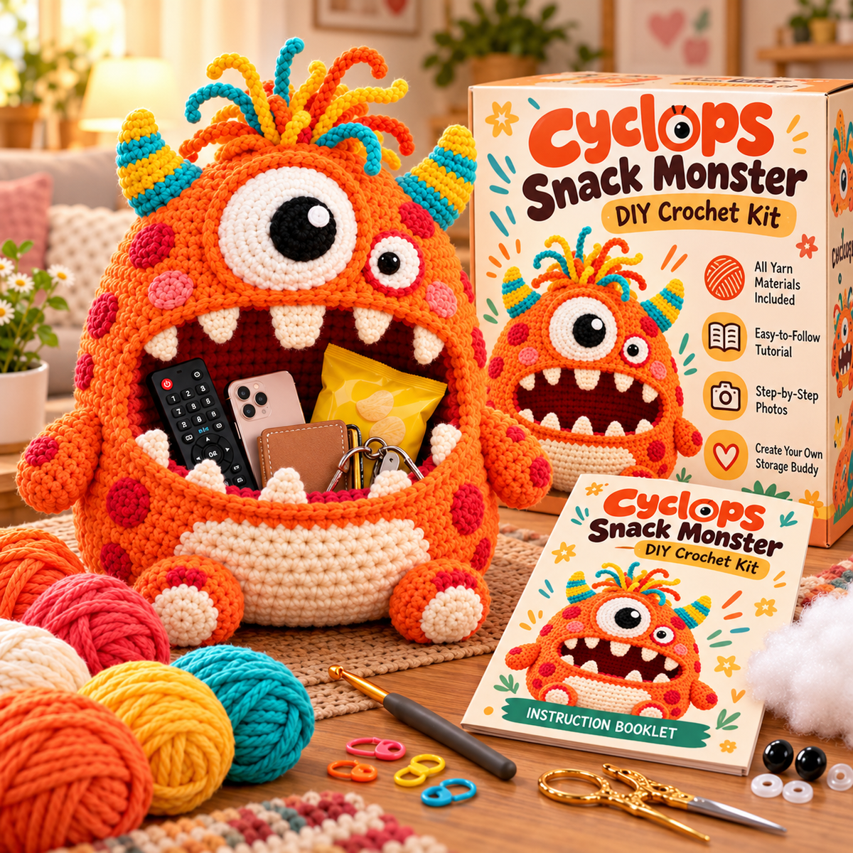 Clutter Munchers Hungry Monster DIY Crochet Storage Buddies 👾🧶