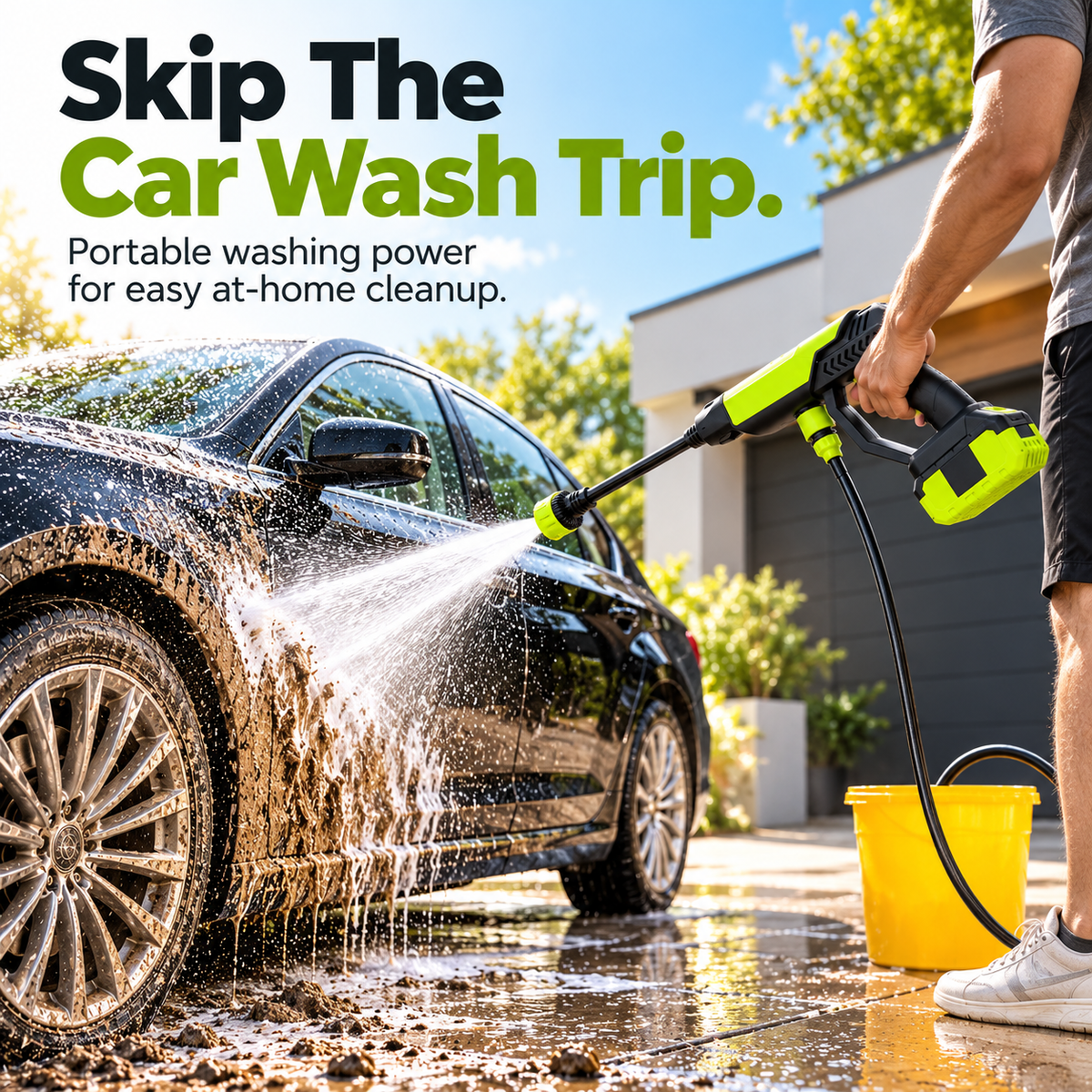 🚗 Portable Cordless Pressure Washer Gun™ – Powerful Car Wash & Outdoor Cleaning Made Easy!