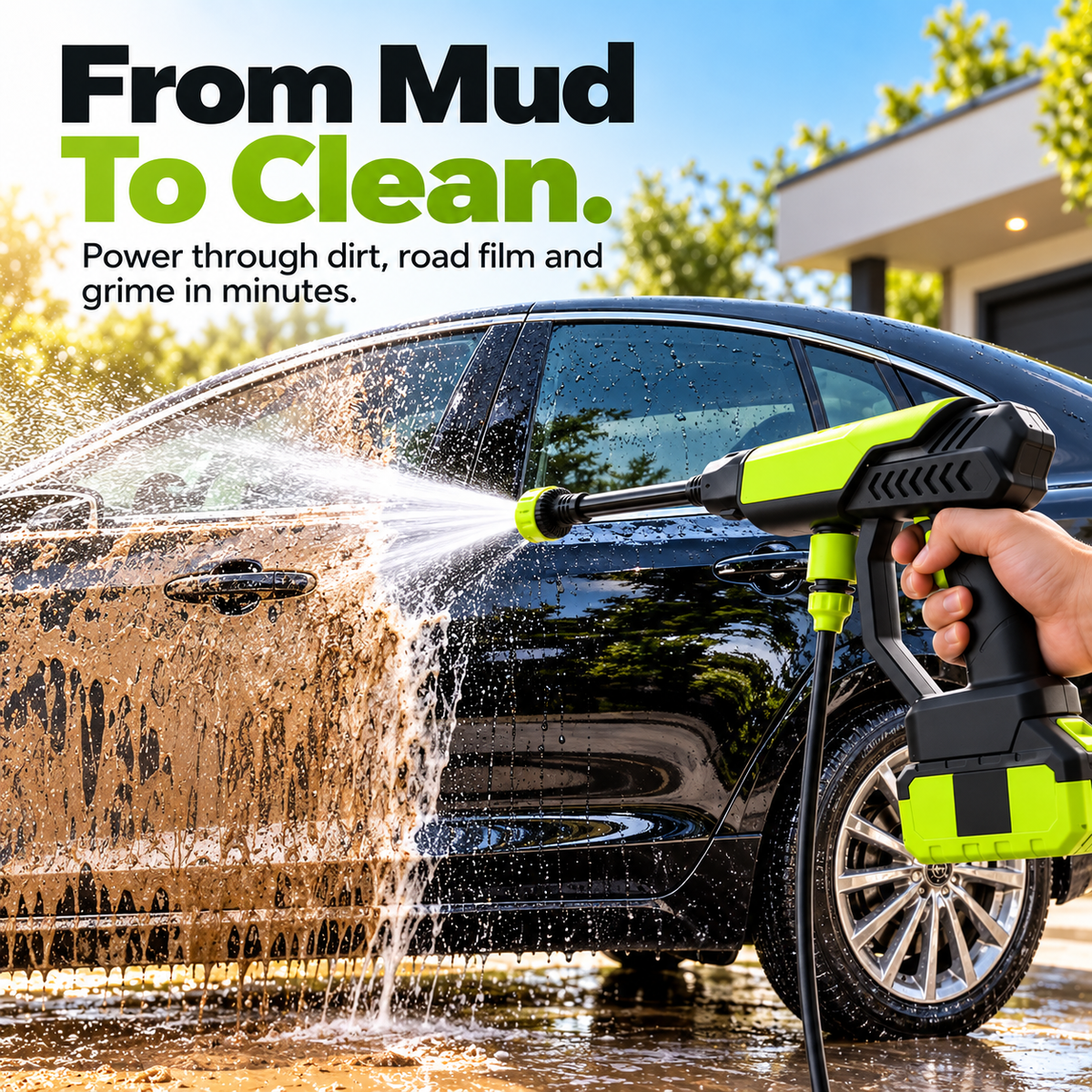 🚗 Portable Cordless Pressure Washer Gun™ – Powerful Car Wash & Outdoor Cleaning Made Easy!