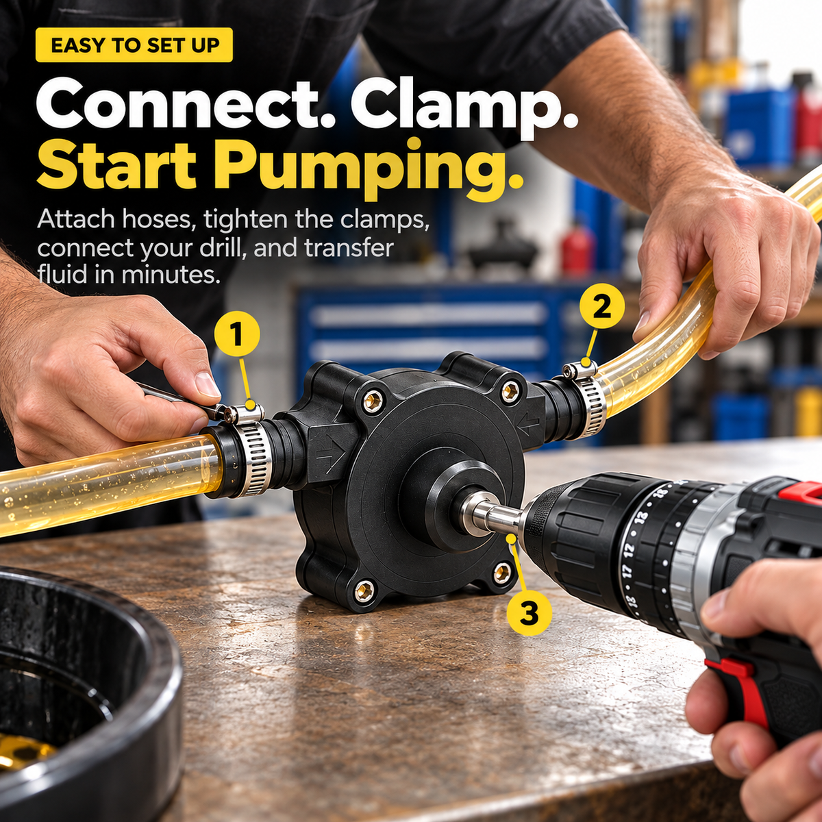 🔧 Drill-Powered Transfer Pump