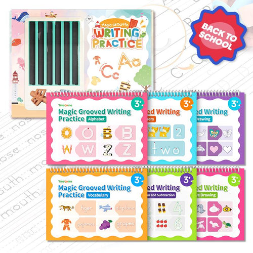 📚Reusable Grooved Handwriting Workbook Set | 6 Learning Books