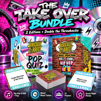 Lyrically Correct Music Trivia Game Bundle – Country, Hip-Hop, R&B & Pop Editions