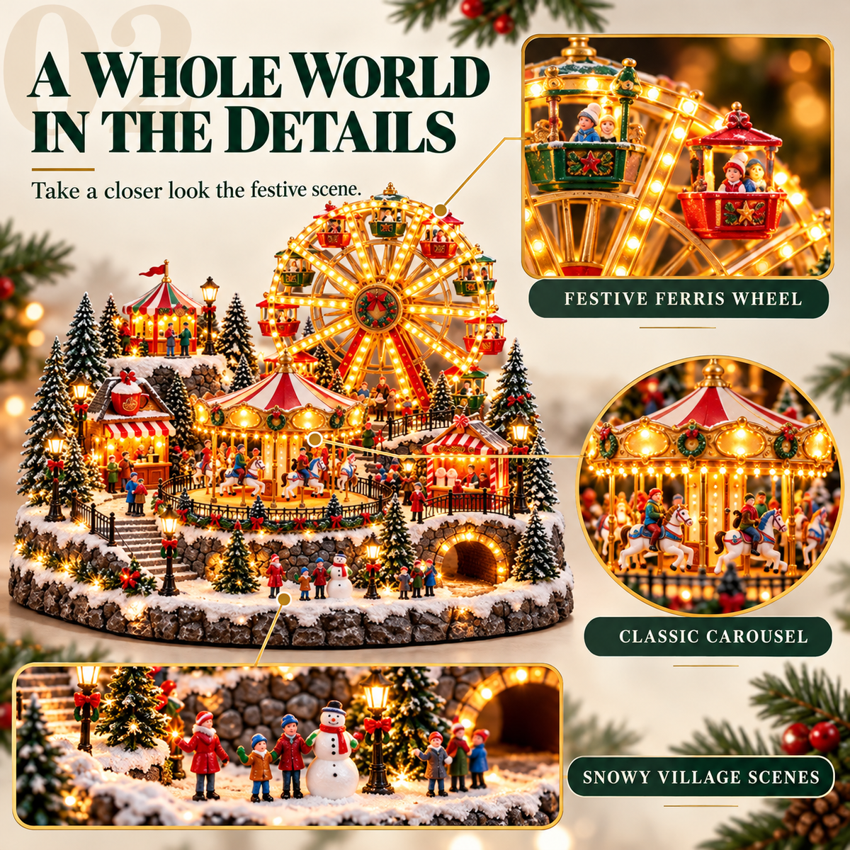 🎄 Magical Christmas Village™ – Lighted Animated Winter Wonderland Holiday Decoration