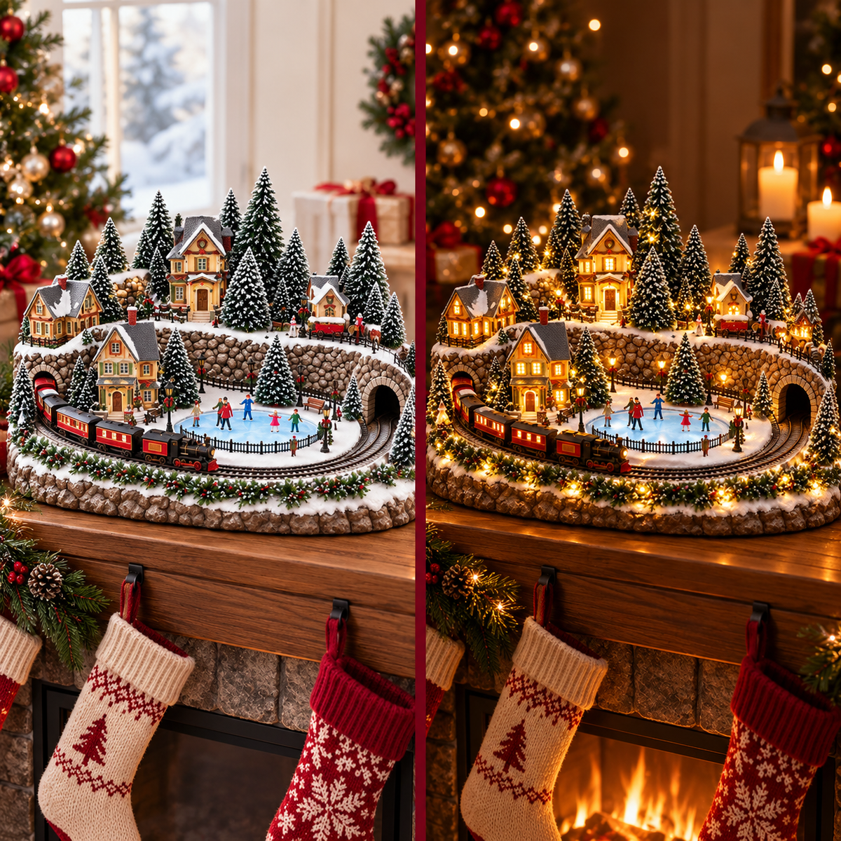 🎄🚂 49% OFF Today! ✨ Magical Christmas Train & Skating Rink – Bring Holiday Magic Home! ❄️🎁