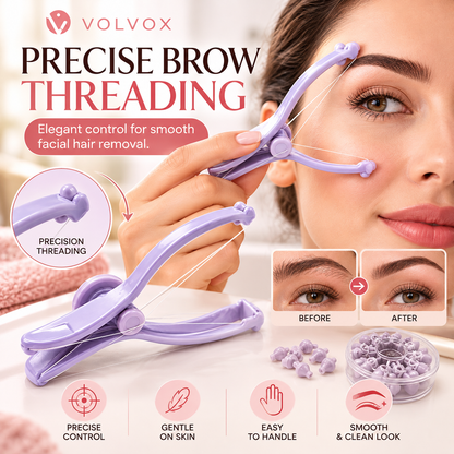 💜 Precise Brow Threading Tool – Easy At-Home Facial Hair Removal & Eyebrow Grooming